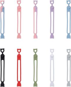 Silicone Cable Organizer Self-Locking Cord <b>Wrap</b>, Reusable Wire Ties for Charging Cables, Earphones, Power Cords, Home & Office - Product Image 3