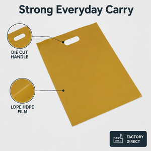 LDPE Material Die Cut Plastic <b>Bags</b> Customizable Logo Printing Waterproof Anti Static Stationery Items - Product Image 4