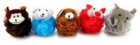 Jouets de bain éponge de haute qualité, boule de douche, jouets de bain pour enfants, vente en gros, 9 pièces