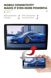 Écran sans fil de 9 <span class=keywords><strong>pouces</strong></span> Android Auto Carplay avec amplificateur universel portable autoradio stéréo lecteur DVD pour voiture Apple - Product Image 4