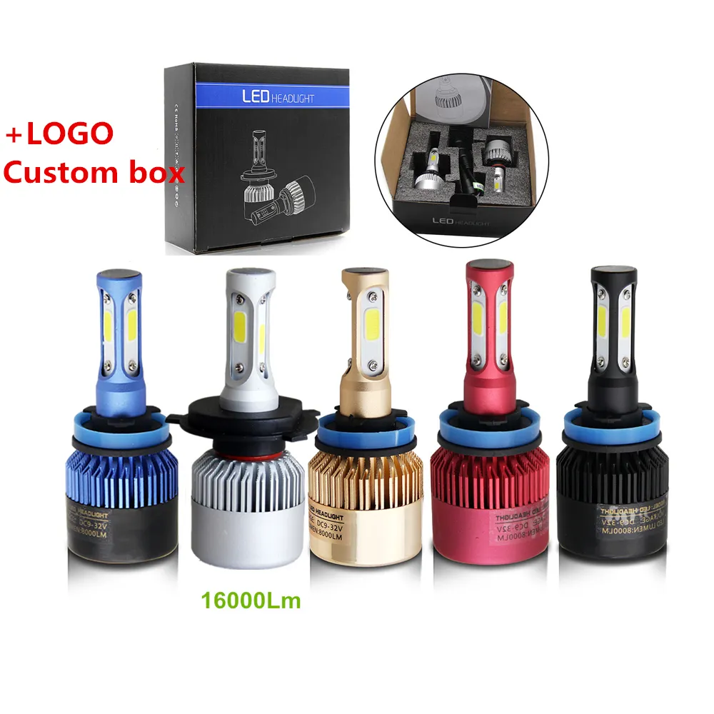Faróis de carro LED super brilhantes, ventilador Luces, Auto H7, H4 luzes S2, 9005, 9006, H11, H7, H4