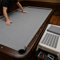 Tissu de billard gris pour bar, salle de jeux, maison, club, ensemble de tissus de billard avec six bandes de rail, tissu de couverture pour snooker