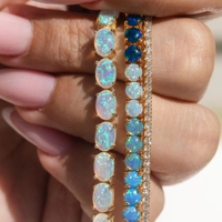 Bracelet tennis LYBURCHI en alliage de laiton plaqué or 14 carats avec opale arc-en-ciel, pierres opales marquise, ovales et en forme de goutte, bijoux fins, personnalisation OEM