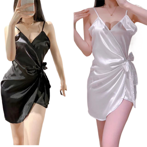 Pyjama sexy à lacets, coupe ajustée, robe <span class=keywords><strong>de</strong></span> nuit à bretelles plissées, style pur désir, tenue <span class=keywords><strong>de</strong></span> maison pour femmes, vente en gros - Product Image 1