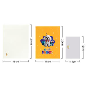 Kartu Ucapan A5 karton Stereo 3D terlaris seri anjing peliharaan kreatif untuk Natal kartu ulang tahun lintas batas - Product Image 2