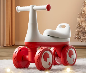 Trottinette électrique 3-en-1 de style voiture à quatre roues avec musique, fonctions de sécurité et construction en plastique - Product Image 2