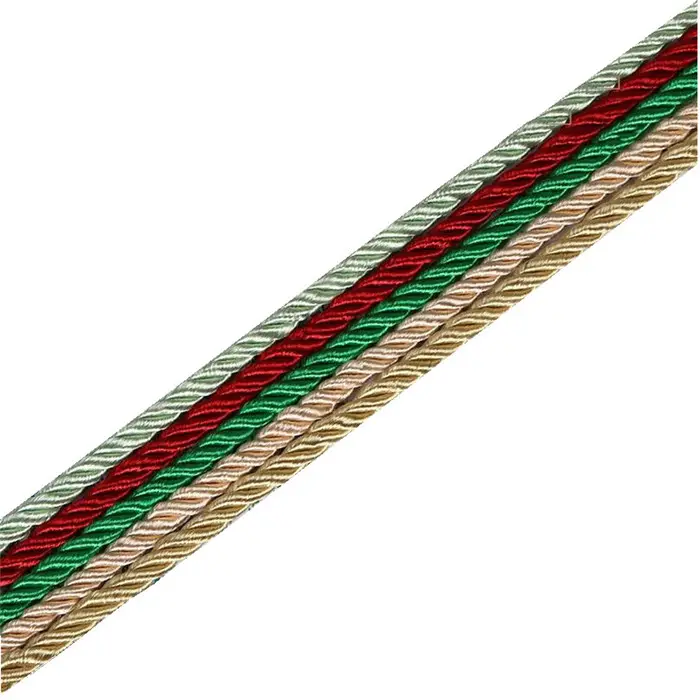 Benutzer definierte 4mm Nylon flache Einkaufstasche Seil Drei-Strang-Seil Geflochtenes Seil