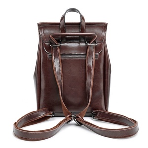 Zaino <span class=keywords><strong>Bianco</strong></span> in Morbida Pelle Nera per Scuola e Viaggio, Borsa da <span class=keywords><strong>Donna</strong></span> - Product Image 2