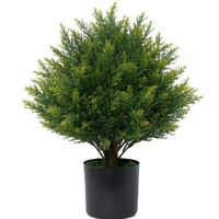 Intérieur/extérieur résistant aux UV Faux arbuste réaliste verdure à feuilles persistantes pique de sol pour jardin maison noël nouvel an pâques