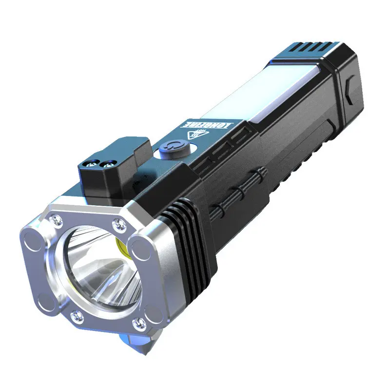 Super Bright Emergency Rechargeable Magnetic Emergency Flashlight with safety hammer and cutter