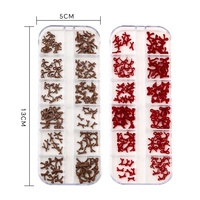 Paso Sico – 12 pièces de clous à ongles en verre brillant, tendance Xiaohongshu, mélange automne-hiver, pack mixte bordeaux pour nail art