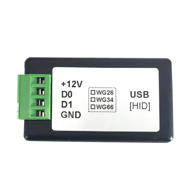 Escáner de código de barras USB, wiegand access y escáner de código de barras USB a wiegand26/34 bits placa controladora de acceso