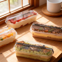Boîte à dessert en plastique transparente jetable Shenheng de 280/300 ml pour tiramisu, gâteau, de haute qualité, emballage personnalisé pour biscuits