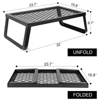 Grille de barbecue, grille de feu de camp, grille en acier inoxydable, filet en maille métallique, hauteur réglable, gril à charbon en acier
