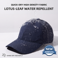 Casquette de baseball perforée découpée au laser sur mesure, hydrofuge, protection UV, séchage rapide, 6 panneaux, chapeau de sport OEM pour hommes, extérieur