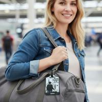 Étiquette de bagage en cuir PU avec logo - Étiquette de nom personnalisée de luxe élégante et douce pour bagages