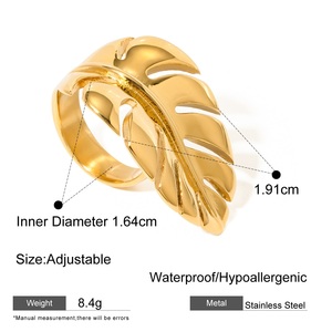 Anillo geométrico ajustable personalizado Vintage de acero inoxidable de alta calidad para mujer <span class=keywords><strong>con</strong></span> <span class=keywords><strong>cadena</strong></span> cruzada chapada en oro joyería apilable - Product Image 4