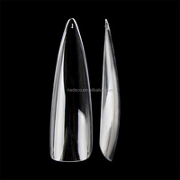 4XL non C courbe Stiletto droit transparent Salon Stiletto pointu artificiel acrylique Type français longue presse sur Gel ongles conseils