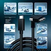 Approvisionnement direct usine – Câble de chaîne porte-câbles industriel USB 3.1 Type-C à vis de verrouillage coudée à 90 degrés, conducteur en cuivre étamé, en PVC