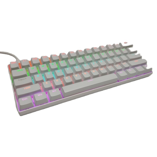 Spot Wholesale HJSDZHI 61 Mechanical Keyboard Mixed Light Commercial Office Peripherals Green and Black Tea Shaft Switch
