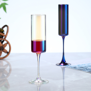 Verres à vin en verre borosilicate soufflé à la main, irisé, design européen, lavables au lave-vaisselle, ensemble <span class=keywords><strong>de</strong></span> flûtes colorées - Product Image 6