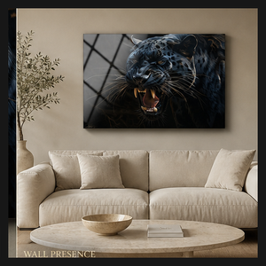 Stampa d'Arte Murale <span class=keywords><strong>Pantera</strong></span> <span class=keywords><strong>Nera</strong></span>, Ritratto Animale per Soggiorno, Sala Giochi, Ufficio, Hotel, Decorazione Moderna per Interni - Product Image 5