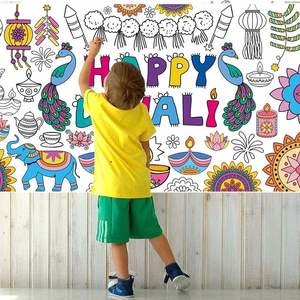 Activities Decor Party Decorations Gifts Diwali Paper Giant Coloring Poster <b>Tablecloth</b> - Product Image 3