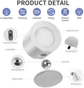 Hot bán renote điều khiển xoay RGB đèn tường cảm ứng có thể sạc lại đèn tường không dây có thể sạc lại ánh sáng với bộ đếm thời gian - Product Image 5