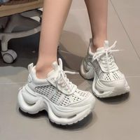 Zapatillas Chunky de Plataforma con Suela Magma y Malla de Diamantes, Estilo Y2K, para Mujer, Tipo Dad Shoes
