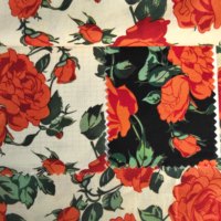 Tissu imprimé 100 % coton de qualité supérieure - Toucher agréable pour des tenues de soirée luxueuses, motifs floraux élégants