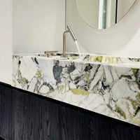 Dalle de marbre naturel à couleurs mélangées, surface polie, pour murs et sols, décoration de projets commerciaux