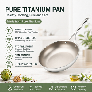 Poêle à frire en titane pur TIANXING 99,8 % de qualité médicale, saine et non toxique - Product Image 1