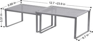 Organizzatore <span class=keywords><strong>per</strong></span> Armadietti da <span class=keywords><strong>Cucina</strong></span>, Ripiano Impilabile ed Espandibile in Metallo <span class=keywords><strong>per</strong></span> Dispensa, Supporto <span class=keywords><strong>per</strong></span> Barattoli di Spezie e Organizzazione sul Piano di Lavoro - Product Image 2