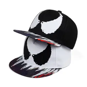 广东工厂顶级定制品牌snapback帽子帽构造平面刺绣黑色白色个性snapback帽