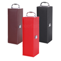 Boîte à bouteille de vin en cuir PU, cadeau de noël personnalisé, boîte simple pour bouteille de vin avec 4 pièces, accessoires de Bar, coffret cadeau