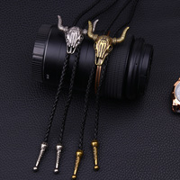 2024 Western Vintage Bolo cravate pour hommes femmes en cuir cravate vache crâne conception Cowboy Bolo cravates