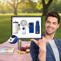 Masseur de cou en acier inoxydable de luxe personnalisable, ventilateur pliable, impression UV, logo d'entreprise, ensemble cadeau promotionnel pour le bureau, fabrication en usine