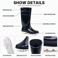 Bottes de travail industrielles pour abattoirs, bottes de pluie résistantes aux acides et aux alcalis, bottes en caoutchouc à talon renforcé, bottes légères pour le travail dans la boue