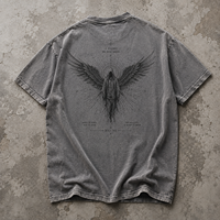Camisetas Extra Grandes de Marca Privada OEM, Camisetas de Algodón de Talla Grande, Básicas, Coloridas, Color Taupe, Lavadas, con Estampado Digital y Serigrafía