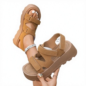 Sandalias Retro de Plataforma para Mujer, Diseño con Velcro, Transpirables, Ligeras, Impermeables, para Verano, Aumentan la Estatura, Casuales, para Playa y Vacaciones - Product Image 6