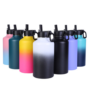 Skirton Stainless Steel Water <b>Bottle</b> 64oz Double Wall Insulated Keep Warm Cold 24Hrs Vacuum <b>Flask</b> For Outdoor Office Home Use - Product Image 1