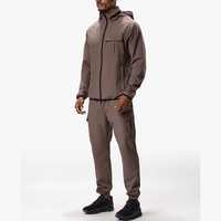 Veste utilitaire légère coupe-vent pour homme, avec logo personnalisé imprimé, en tissu ripstop, avec capuche et fermeture éclair, pour l'automne