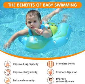 Gilet de flottaison pour bébé en PVC amélioré, pliable et portable, avec une conception de sécurité écologique pour une utilisation en piscine pour tout-petits - Product Image 2