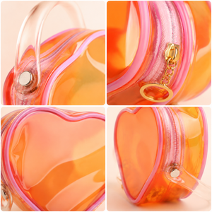 Borse Porta Bambole a Forma di Cuore in PVC per Bambole di Coppia da 10 cm, Custodia Protettiva Trasparente Colorata, Scatola Organizzatrice, Borsa Espositiva - Product Image 2