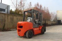 Chariot élévateur 3.5ton diesel pneumatique solide avec le mât triple et le levier de vitesse latéral