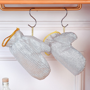 Gants de lavage de la vaisselle en fil d'argent épaissi, imperméables et isolants thermiquement pour le nettoyage de la cuisine - Product Image 3