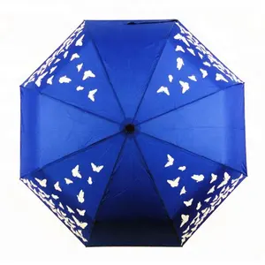 定制印花自动开启魔法水变色2折变色伞