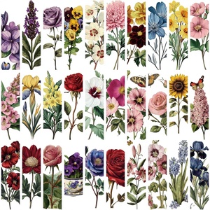 30PCS Cartoon PVC Waterproof <b>Holiday</b> Decoration Bookmarks Die Cutting Printing Elegant Butterfly Flower Design for <b>Book</b> Lovers - Product Image 2