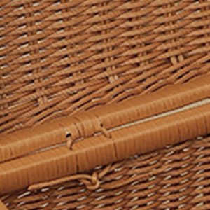 Petit panier rectangulaire <span class=keywords><strong>en</strong></span> plastique vintage brun, tressé à la main, avec couvercle, poignée écologique, cadeau de mariage naturel, boîte de rangement - Product Image 4