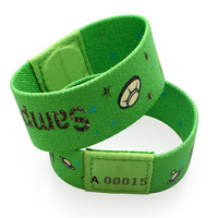Bracelet élastique personnalisé avec capteur RF, bande élastique RFID, étiquette tissée en polyester par transfert thermique, bracelet d'identification